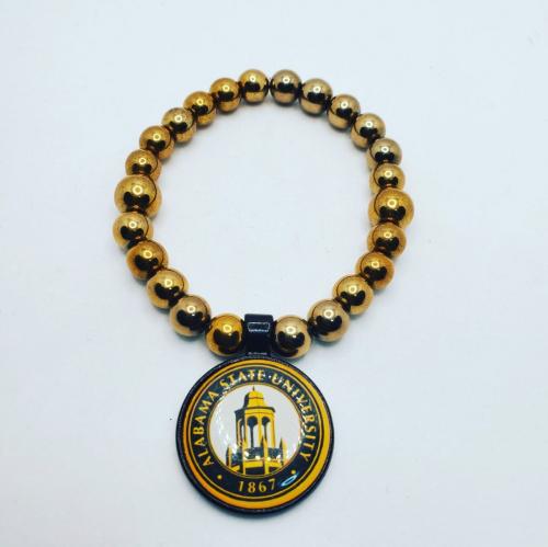 Alabama State University Tower (Gold Beads)