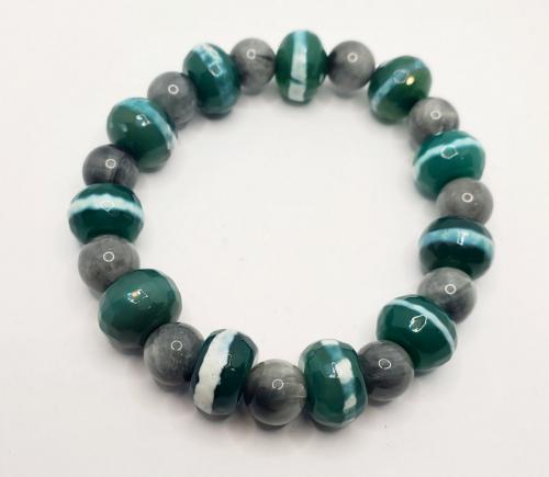 Green and Grey Ghanaian Bracelet 