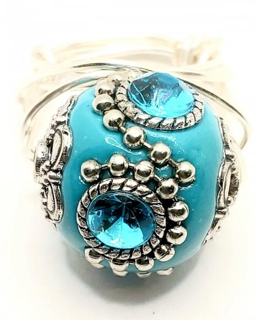 (Size 7) Skyblue Wirewrapped Ring