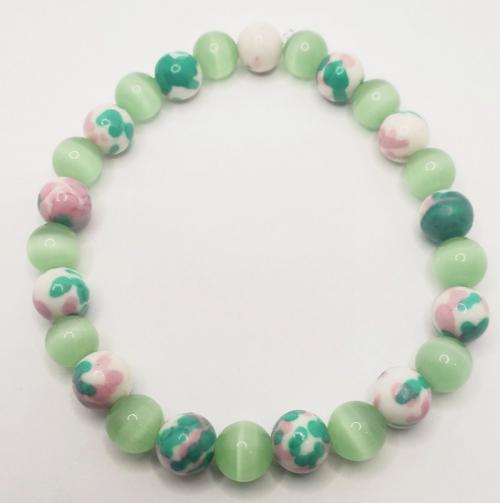 Pink and Green Marbel Bracelet 