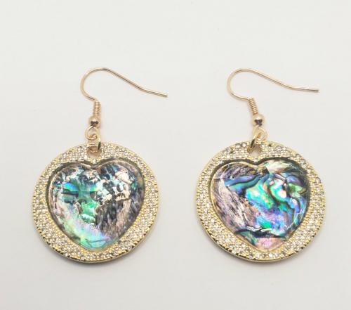 Abalone Heart Earrings 