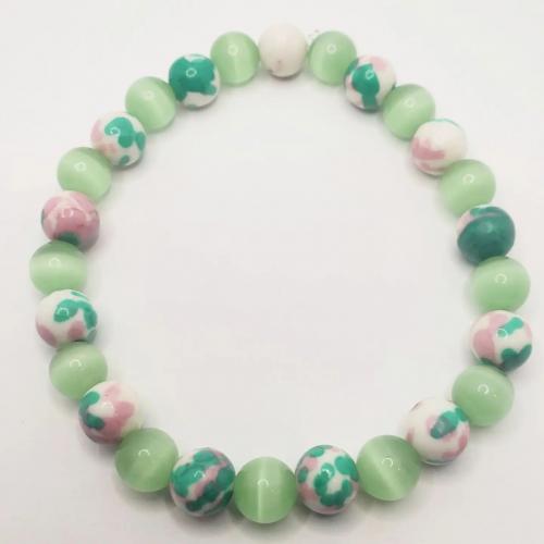 Pink and Green Catseye Bracelet 