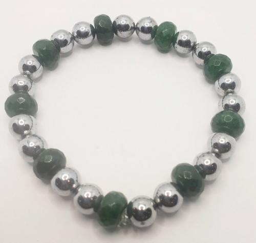 Jade and Silver Hemitite Bracelet 