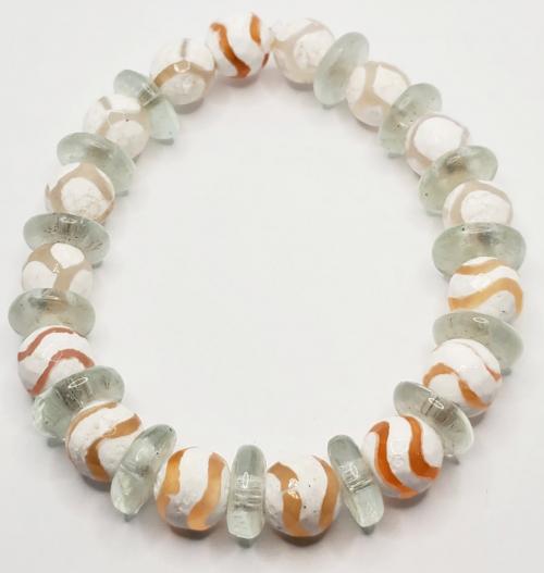White and Tan Tibetan Bracelet