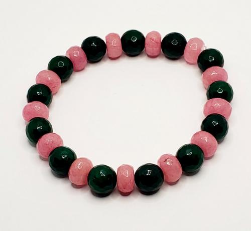 Pink and Green Rondelle Bracelet 