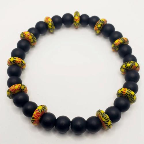 Black and African Spacer Bracelet 