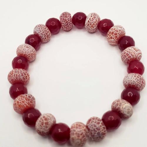 Burgundy and White Bracelet 