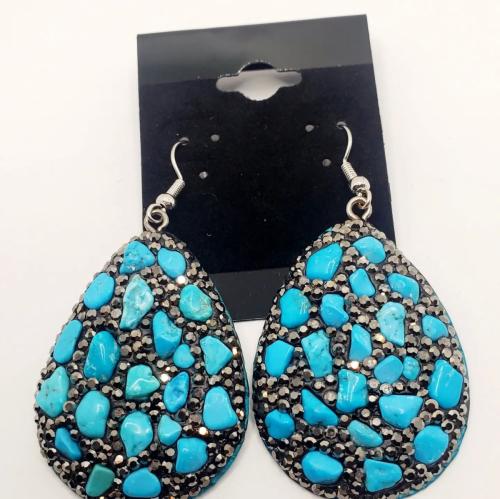 Turquoise and Navy Earrings 