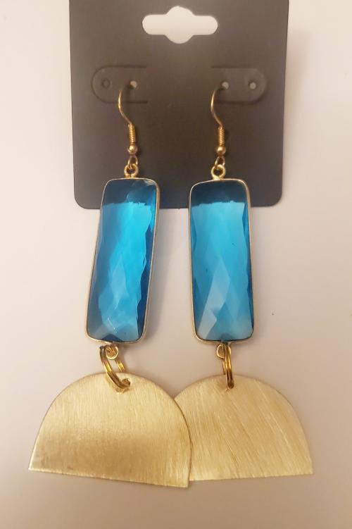Royal Blue and Gold Earrings 
