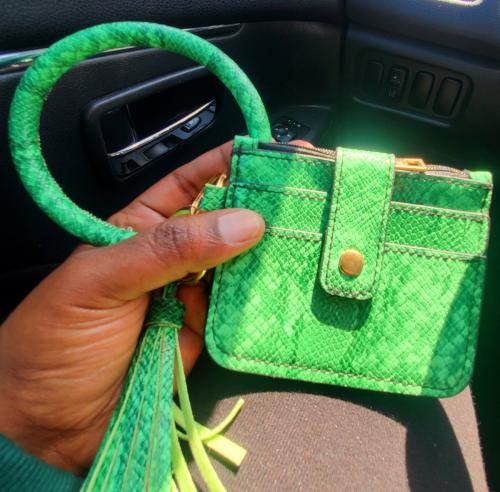 Green Keyring Wristlet