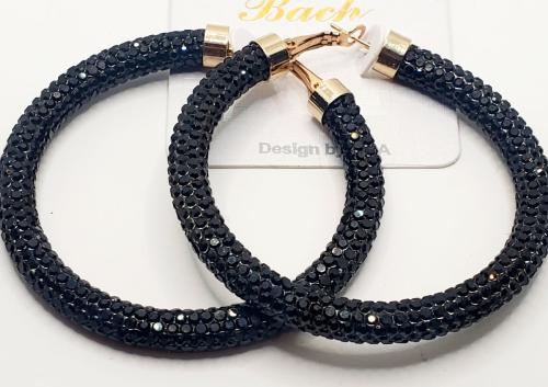 Black Sparkle Hoops 