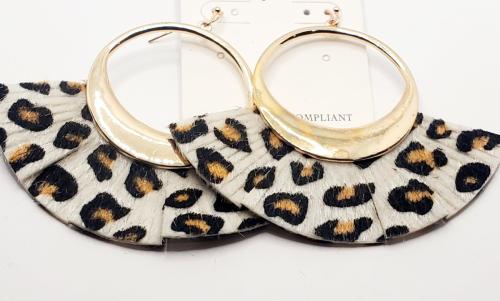 Leopard Gold Hoops 