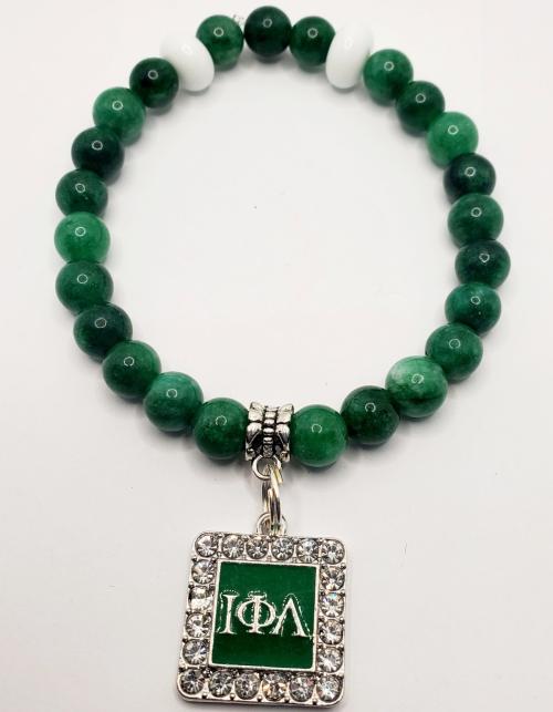 Green and White Iota Bracelet