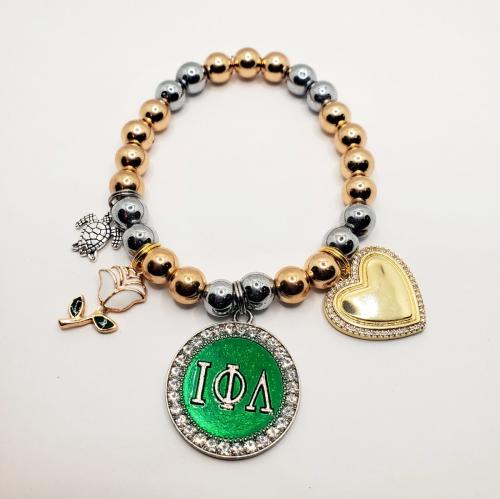 Silver and Gold Iota Charm Bracelet
