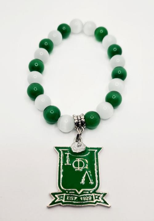 Green and White Iota Bracelet