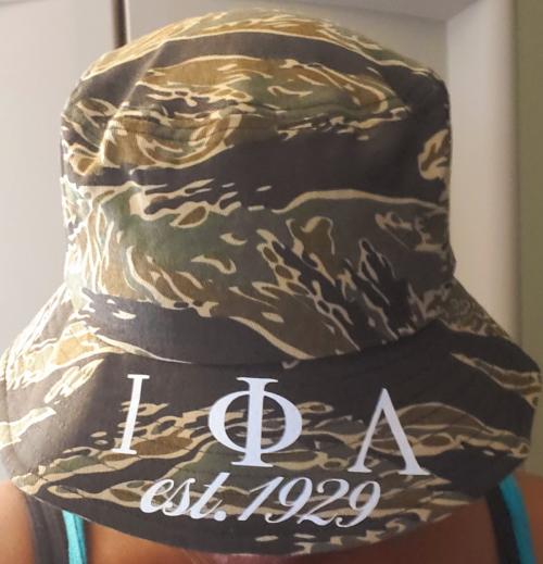 Camo Iota Phi Lambda Bucket Hat