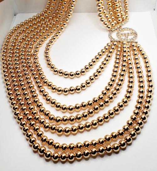 Golden Sparkle Multi Strand Necklace