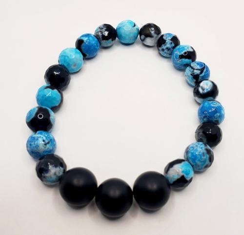 Black and Blue Marbeled Bracelet