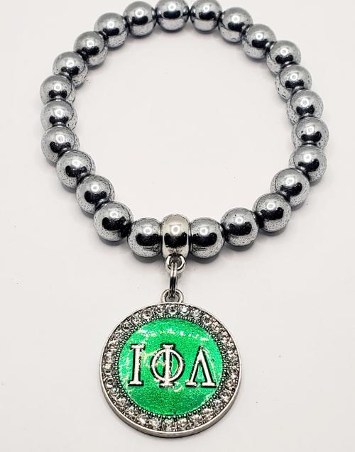 Iota Silver Hematite Bracelet (circle)