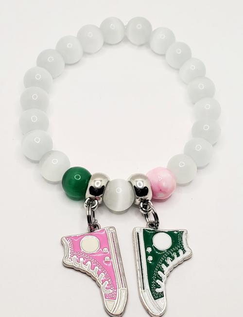Pink and green Converse Bracelet