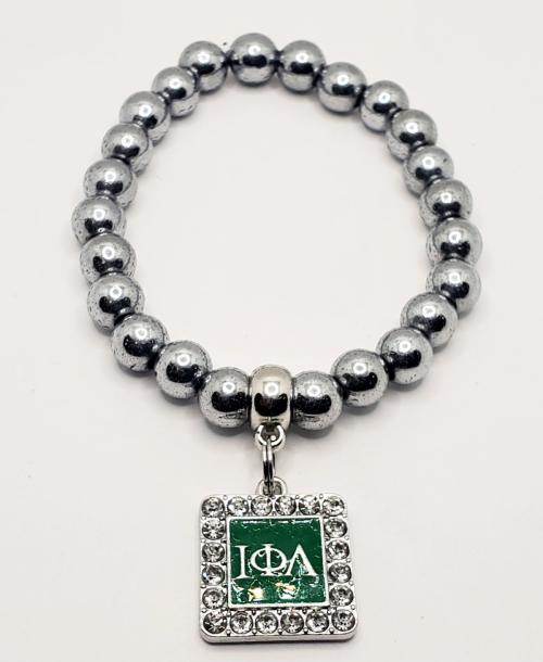 Iota Silver Hematite Bracelet (Square)