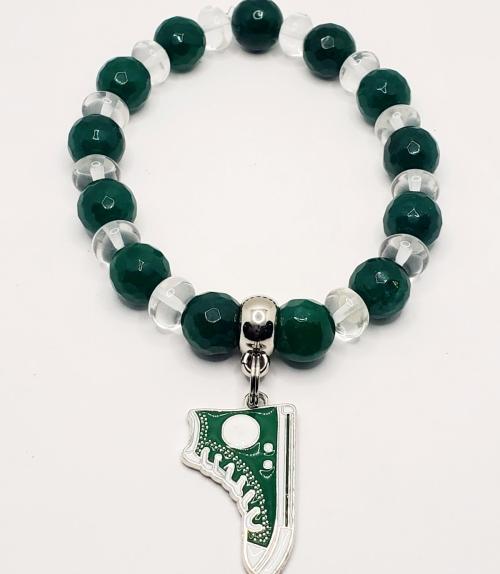 Green and White Converse Bracelet