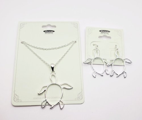 18 inch Turtle Necklace and Earrings Set 