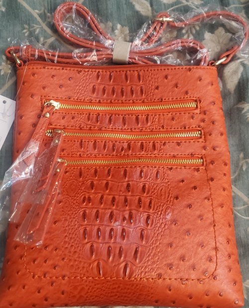 Orange Croc Crossbody