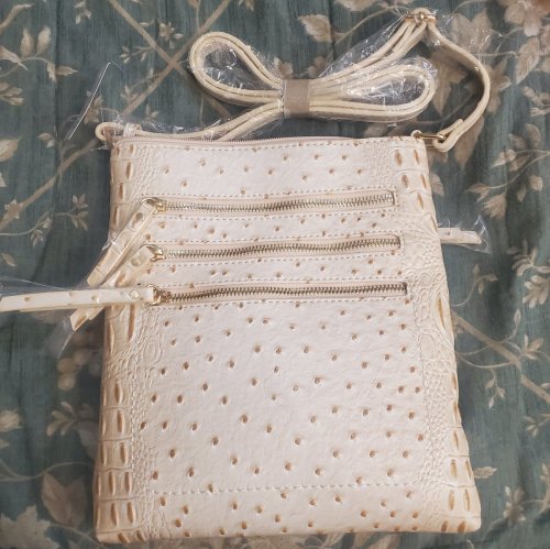 Cream Croc Crossbody