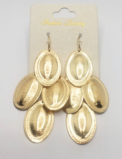 Gold Circle Chandelier Earrings 