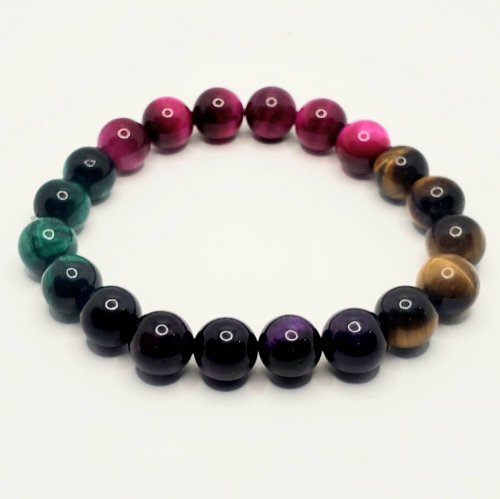 Multi Colored Tiger&#039;s Eye Bracelet