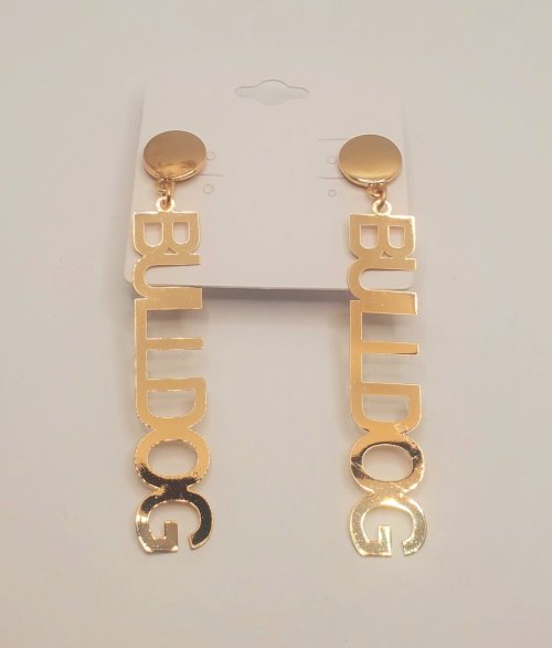 Gold Bulldog Earrings