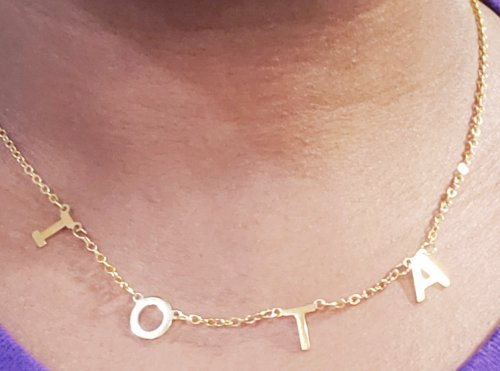 Gold Iota Initial Necklace 