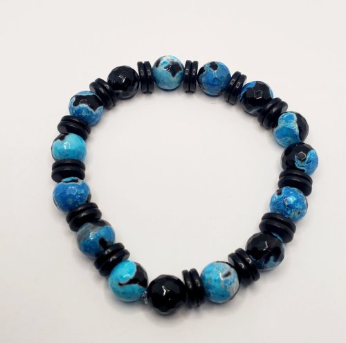 Marbled Blue and Black Bracelet