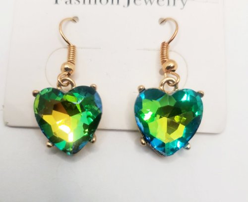 Green Heart Earring