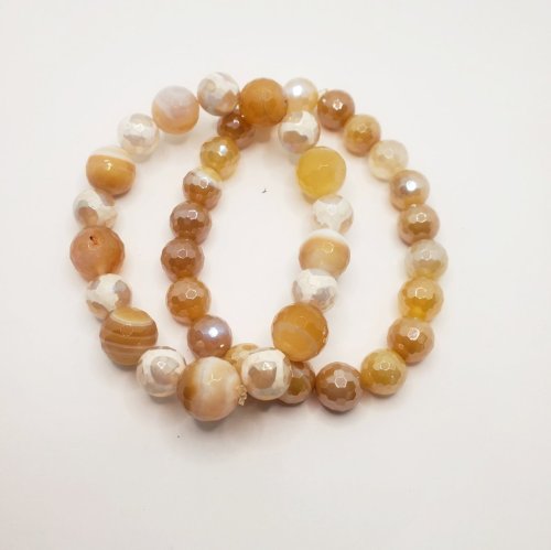 Tan and Yellow Faceted Stack