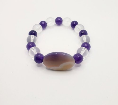 Purple and Transparent Stone Bracelet