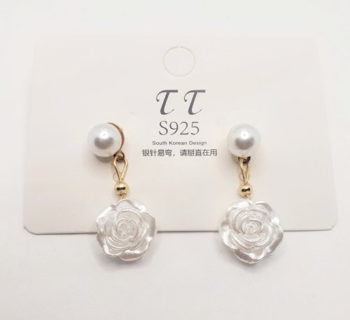 White Rose Earrings(New)