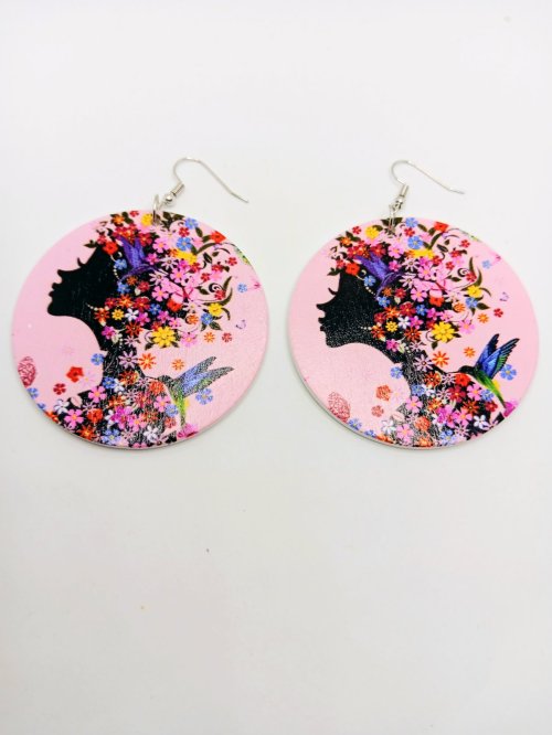 Floral Headressed Woman Earrings 