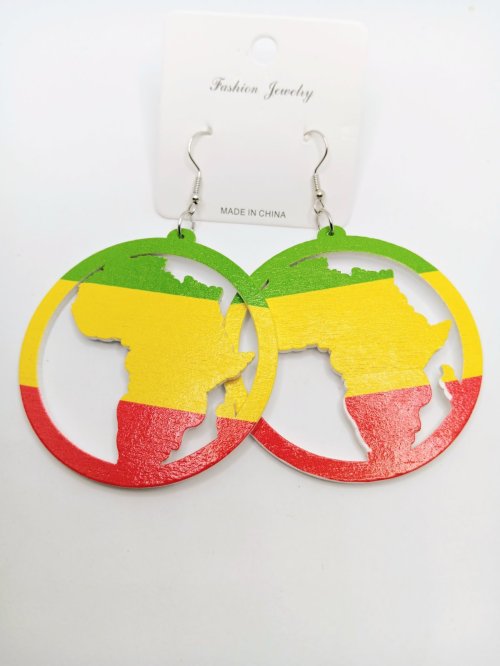 Africa Wooden Earrings 