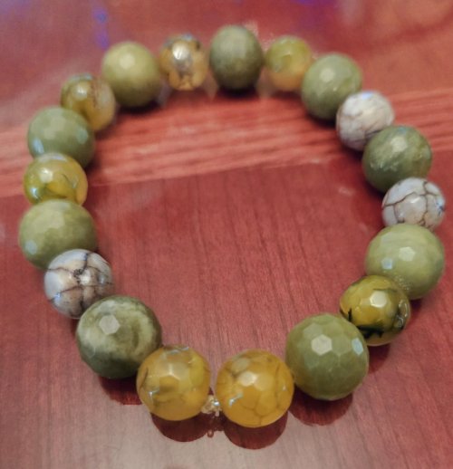 Textures of olive Bracelet 