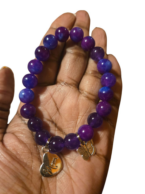 Purple Butterfly Mom Bracelet 
