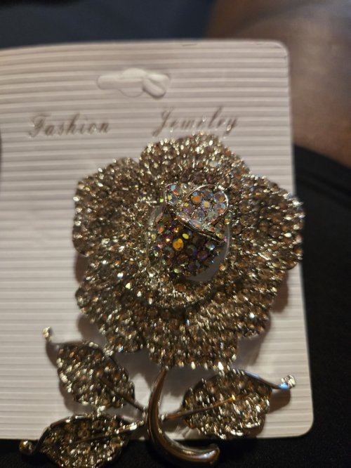 Large Silver Rose Brooch 