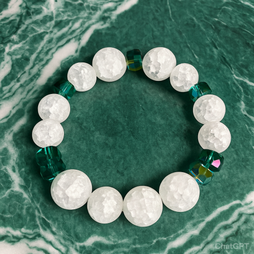White and Green Bracelet 