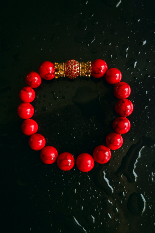 Red Sparkle with Crown Bracelet 