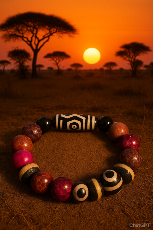African and Tibetan Bead Bracelet 